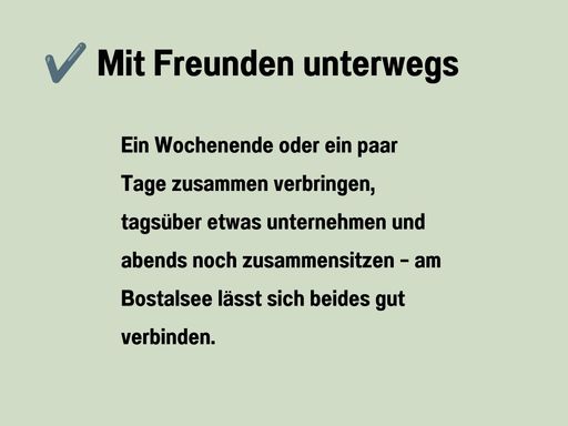 Infokachel zum Ferienhaus am Bostalsee für einen Aufenthalt mit Freunden
