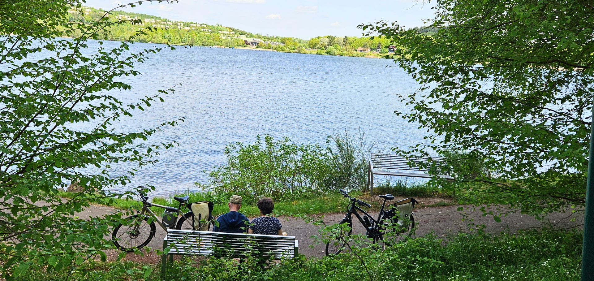 Bostalsee bei Gonnesweiler nahe den Ferienwohnungen Schwarzhof, ideal für Radfahren und Erholung